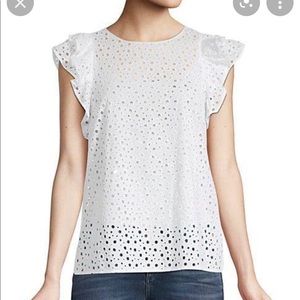 Club Monaco Cotton Eyelet Rousha Blouse